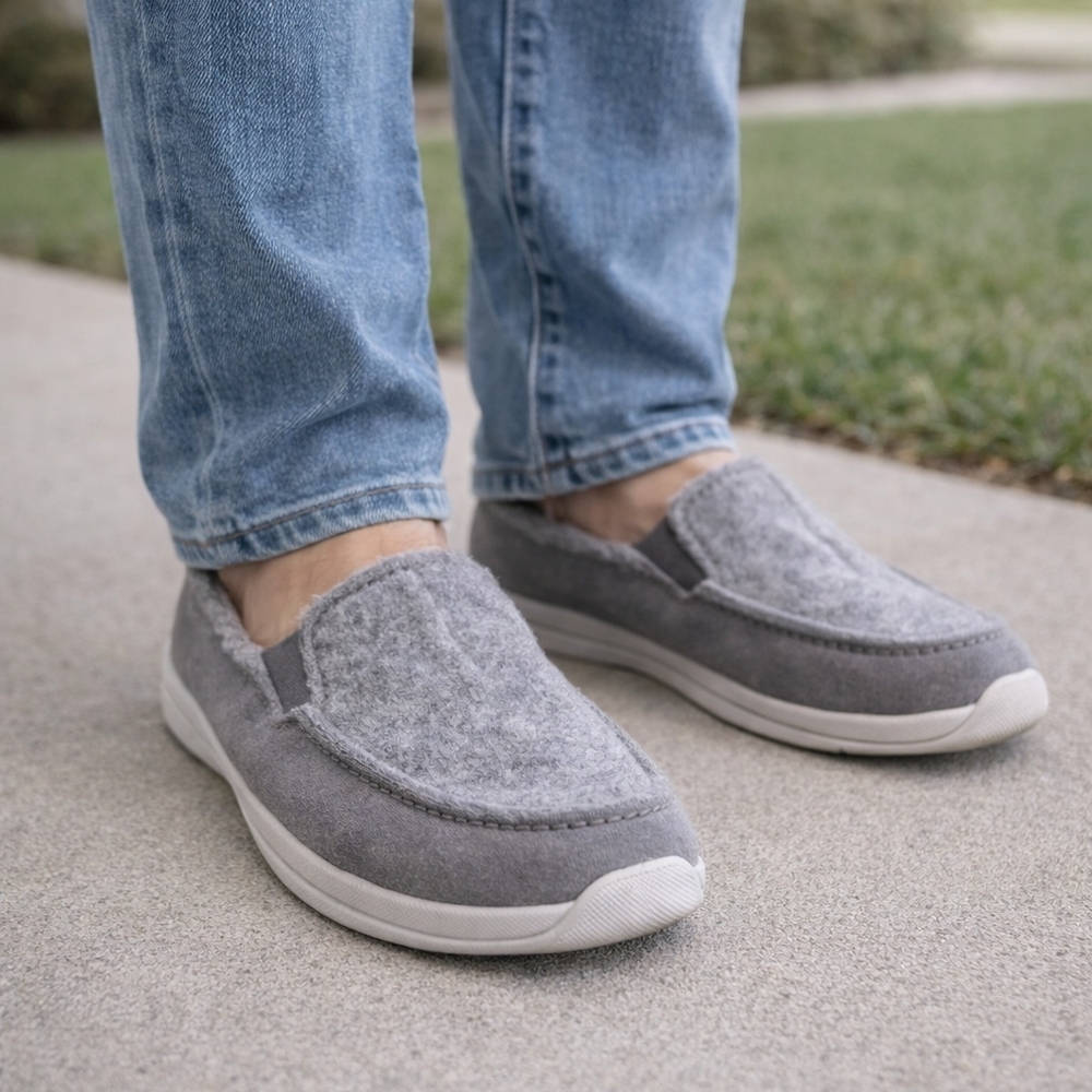 Clarks Men Step Gray Suede Slip-On Shoes Size 10.5
